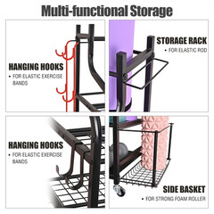 Yoga Mat Storage Racks,Home Gym Storage Rack for Dumbbells Kettlebells Foam Roll