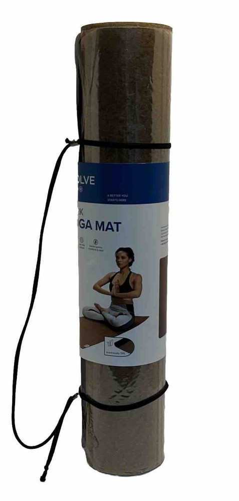 Evolve by Gaiam Cork Yoga Mat Cushioned Blocks Odor & Moisture Non Slip NEW (s)