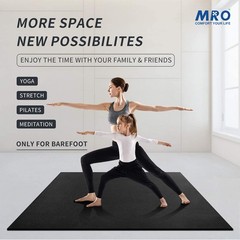 Extra Large Yoga Mat, 12’x6’/9’x6’/7’x5’/6’x4′ (9MM) Extra Wide and Thick Exe…