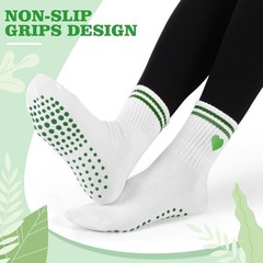 Jeyiour Pilates Socks with Grips Women Non Slip Yoga Socks for Ballet Dance B…