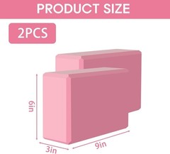 Supportive EVA Foam Yoga Blocks – Non-Slip Design for Deepening Stretches 2-Pack