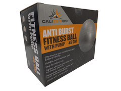 Calizenics 45cm Gray Anti-Burst PVC Fitness Ball & Hand Pump Yoga Pilate Therapy