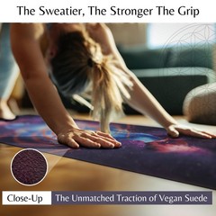 Yoga Mat with Strap Non-Slip 6mm Thick, Premium Suede & TPE Tree-of-Life Root…