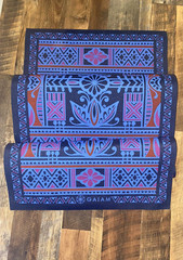 Yoga Gaiam Reversible Moroccan Garden Mat – Black Bag – Yoga DVD and Book Bundle