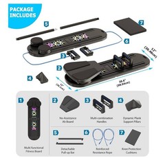 Pilates Reformer Board 7-in-1 Portable Foldable Home Workout Pilates Machine