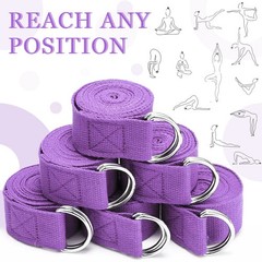 24 Pcs Yoga Strap Stretching Pilates Exercise Adjustable Straps 6 ft Non Elas…