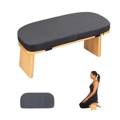 FelizMax Meditation Bench with Cushion Foldable Ergonomic Bamboo Kneeling Sto…