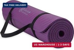 Gaiam Essentials 2/5″ Thick (10mm) Yoga & Pilates, Fitness & Exercise Mat with E