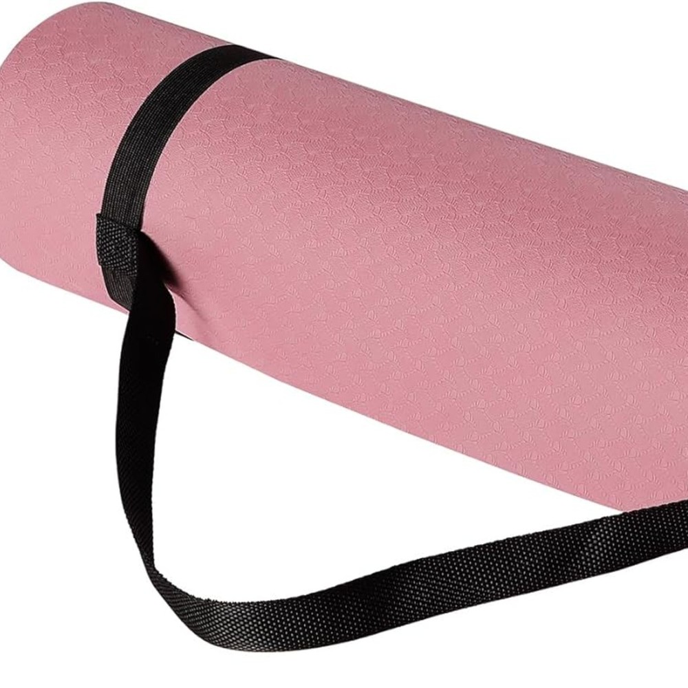 1/4 Inch Thick TPE Exercise Yoga Mat With Carrying Strap