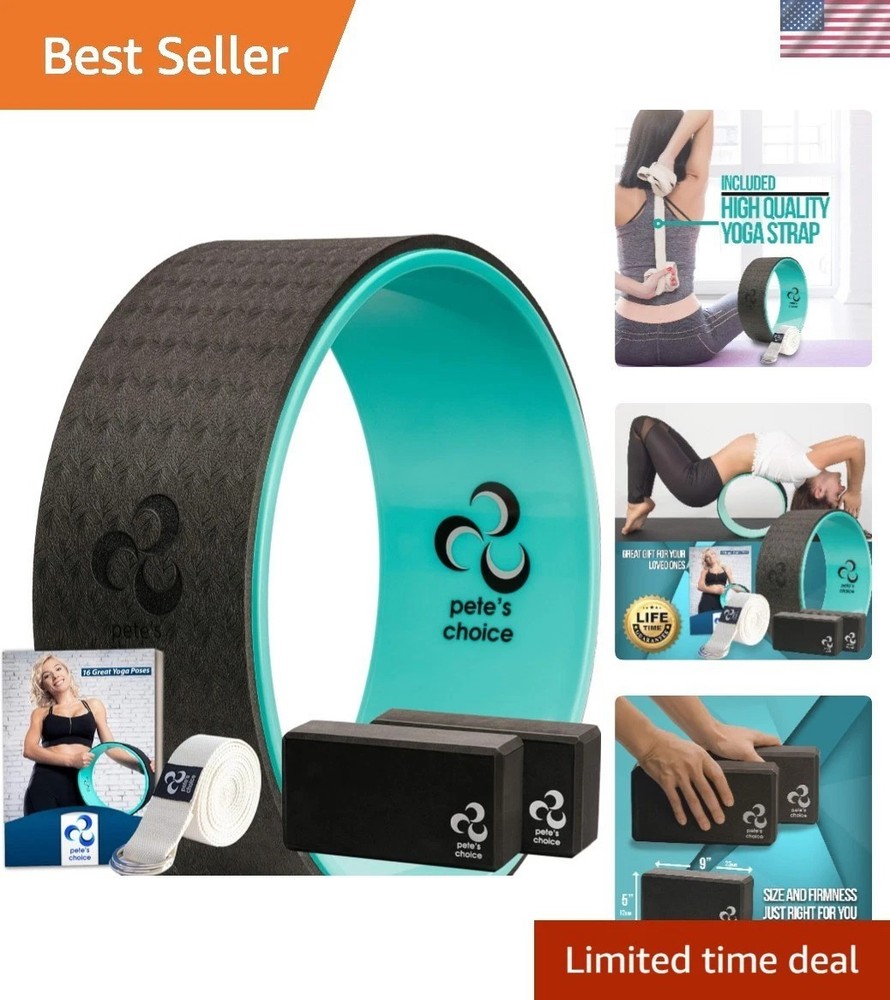 Home Yoga Starter Kit: Wheel, Strap & Guide – Improve Posture & Enjoy Wellness