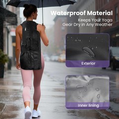 Waterproof Yoga Mat Bag Backpack For Women Men Carrier Holder Workouts Gym