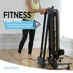 Aero Pilates Foldable Reformer Fitness Machine with Cardio Rebounder (Open Box)