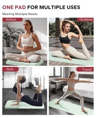 Foldable Yoga Mat 72x24x0.24 Inch 6mm NonSlip TPE Exercise Home Travel Bag