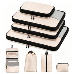 8-Piece Compression Packing Cubes for Travel, Ultralight Aesthetic Luggage Or…