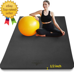 Large TPE Yoga Mat 6’X4’X1/2″ Extra Thick Non-Slip Exercise Mat – for Yoga Pilat