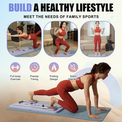 Pilates Reformer Board Machine Upgraded with Pilates Bar Foldable 7 in 1 Home Pi