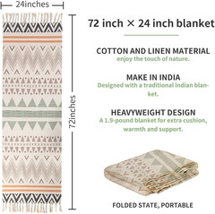 Cotton Yoga Mat – Absorbent, Grippy Tight Weave, Ashtanga & Hot Yoga Rug, Helps