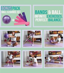 Pilates Board Reformer Set Foldable Home Workout w/ Bands Ball Timer