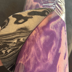 Aimerday Non Slip Yoga Pilates Mat 72”x24” Purple/Pink & Black Carry Strap NEW