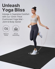 Large Yoga Mat (75 * 52 * 1/2Inch),Extra Wide TPE Exercise Mat,Non-Slip Workout