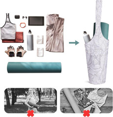 Yoga Mat Bag for Women with Large Size Pocket and Zipper Pocket,Yoga Bag Mat Car