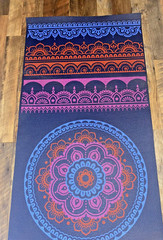 Yoga Gaiam Reversible Moroccan Garden Mat – Black Bag – Yoga DVD and Book Bundle
