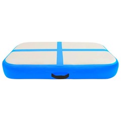 gymnastics mat with pump inflatable 60x100x20 cm PVC blue