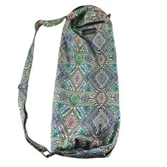 Boence Yoga Mat Bag Canvas Carrier Geometric Tribal Print Blue Green Adjustable