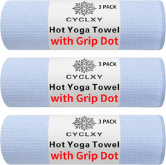 3 Pack Yoga Mat Towels with Grip Dot, Hot Yoga Towel Non Slip Yoga Mat Towel Non
