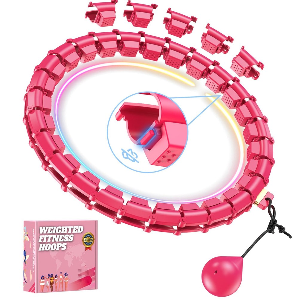 Fit Hoop Weighted Hula Pilates Circles, 32 Detachable Parts,Weight Loss Fitness