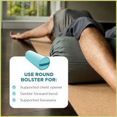 Natural Hemp Yoga Bolster – Studio Grade Soft Yet Firm Support with Cover