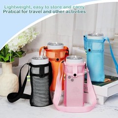 Water Bottle Sling Holder with Adjustable Shoulder 11 x 4 Inch 8 Bright Colors