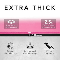 Large Exercise Mat – Extra Thick 10mm Workout Mat (72″x32″) – Non-Slip TPE Yo…
