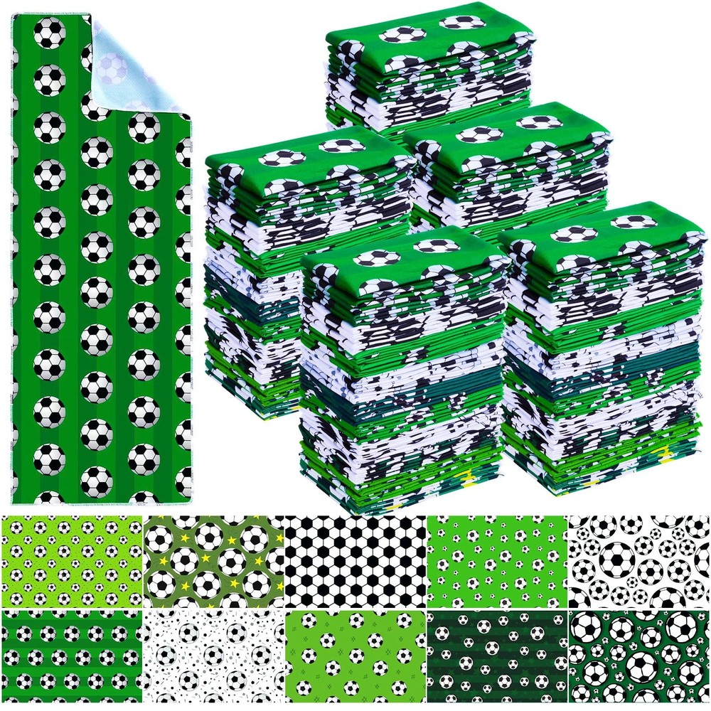 Hosuly 50 Pack Soccer Cooling Towel Bulk Soccer Theme Party Favors Ice Towel