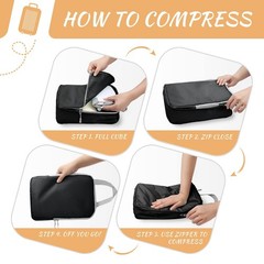 WOOMADA Compression Packing Cubes for Suitcases Travel Essentials 8 Set Expan…