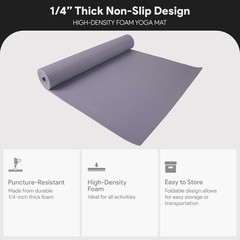 All Purpose 1/4-Inch High Density Anti-Tear Exercise Yoga Mat with Carrying Stra