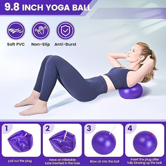 13PCS Yoga Pilates Set Ring Ball Resistance Bands Home Workout Fitness Kit