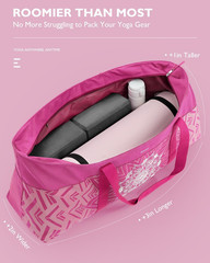 Yoga Mat Bag, Extra Large Canvas Gym Bag with Waterproof Pocket Metal Zipper, Fi