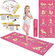 Unicorn Kids Yoga Mat Set -Non-slip Exercise Mats with Fun Prints -12 Mindful…