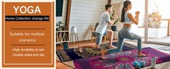 TPE Large Yoga Mat Non-Slip Exercise Fitness Mat with Carry Bag Extra Wide Yoga