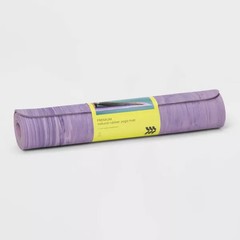 ALL IN MOTION RUBBER YOGA MAT 5MM VIOLET PATTERN LOW TACK GRIP – PINK MARBLE