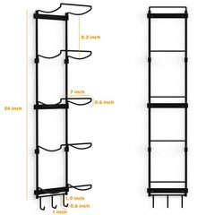 Kesito Yoga Mat Holder Wall Mount, Wall Rack Organizer, Storage Foam Roller a…
