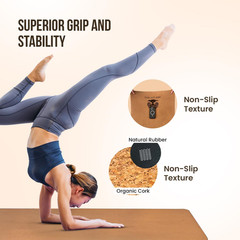 Natural Cork Yoga Mat 6Mm Thick, Large 72”X24” Non-Slip Rubber Bottom, 7.2 Lbs E