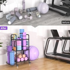 Home Gym Storage Rack Exercise Equipment Storage Organizer Yoga Mat Dumbbells