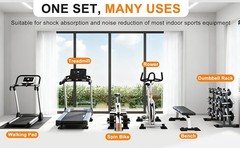 Compact Silicone Treadmill Mat, Non-Slip Shock Absorbing Pad, Floor Protector