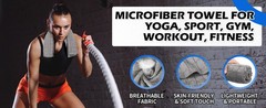 HOMERHYMRE Microfiber Workout Towels, 3 Pack Grey Gym Sweat Sports Towel for