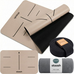 Eco-Friendly Premium Yoga Set: Mat, Towel, Strap & Knee Pad Included