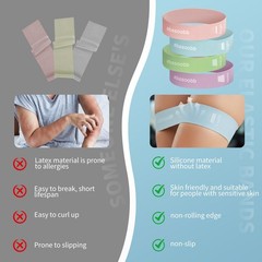 Silicone Resistance Loop Bands Latex-Free No-Slip Glute Booty Bands 2-Pack fo…