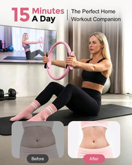 Home Pilates Essentials Kit for Women, Magic Circle Pilates Equipment Ring and B