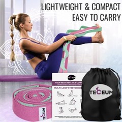 TECEUM [New 2023] Stretching Strap for Yoga & Physical Therapy-10 loops-B6